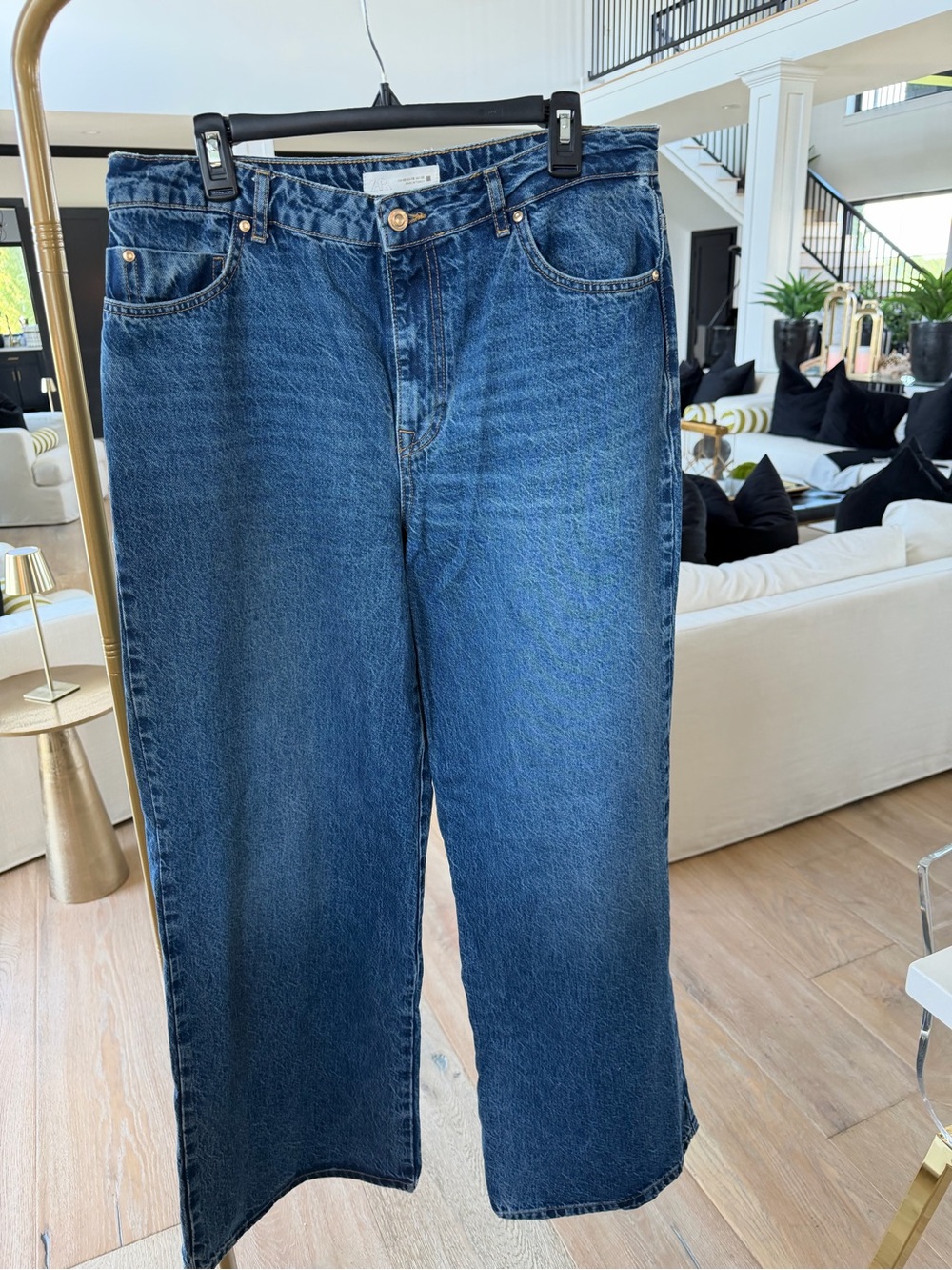 Zara Dark Blue Wide-Leg Jeans